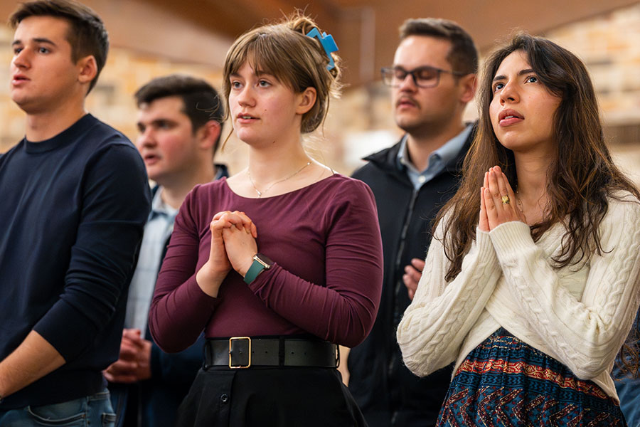 Youths at Mass